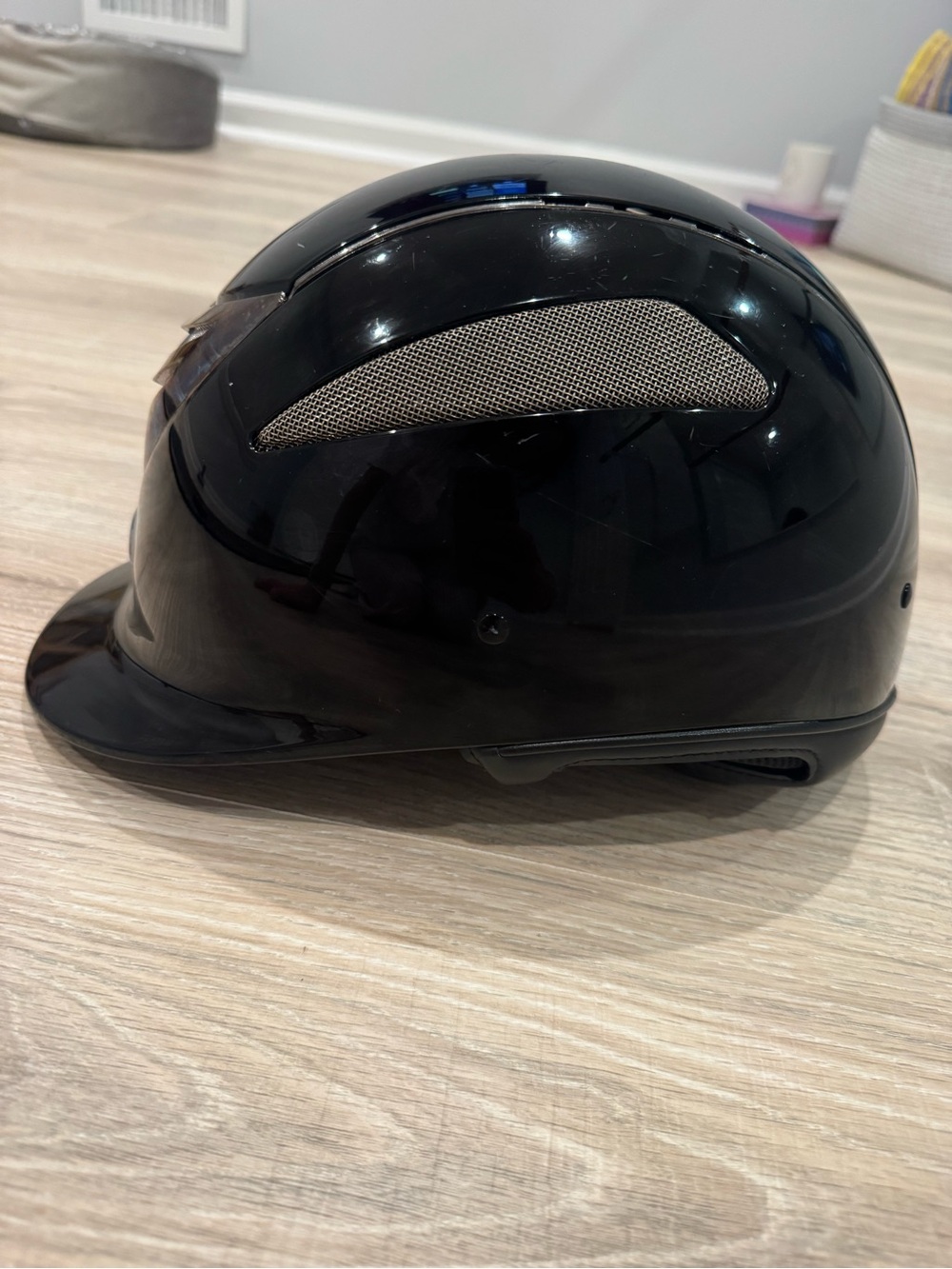 OneK Black Riding Helmet with Silver Vent Accents - Picture 5 of 12